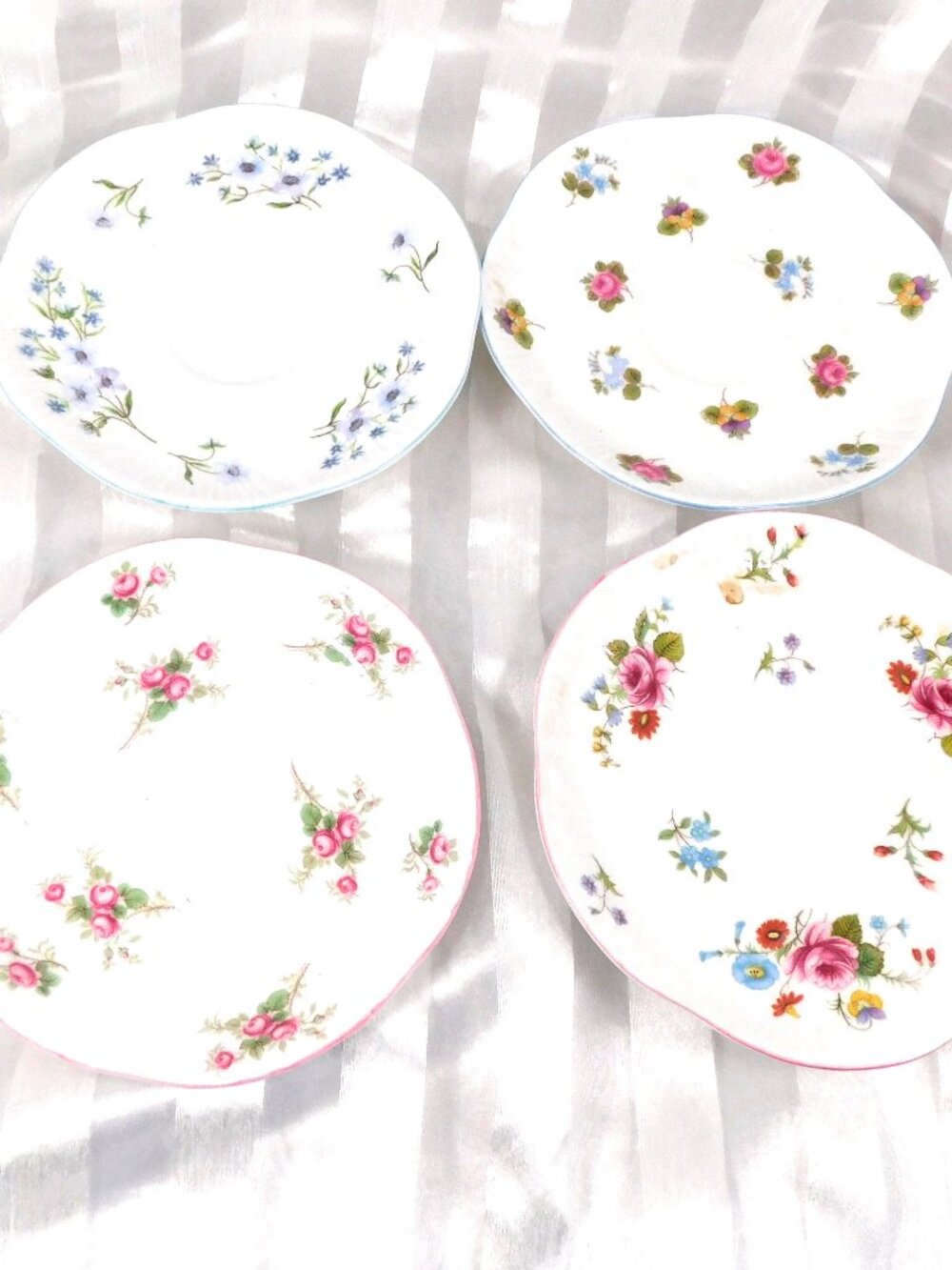 Shelley Lot of Four Saucers in Different Patterns # 25900